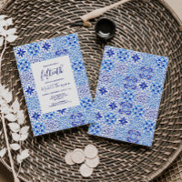 Carrelage portugais rustique bleu blanc 50e annive