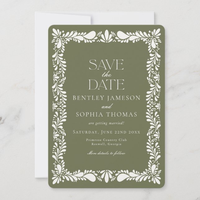 Invitation Carrelage Talavera vert Espagne Fiesta Enregistrer (Devant)