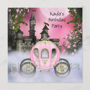 Invitation Carriage Rose Roses Princesse Anniversaire