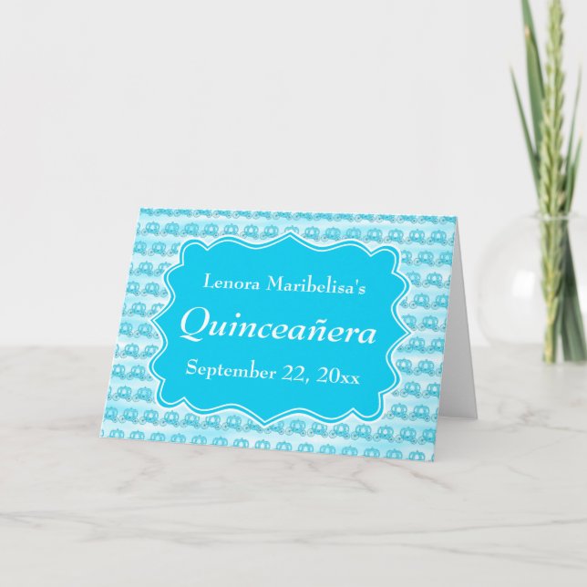 Invitation Carrières bleu turquoise Quinceanera (Devant)