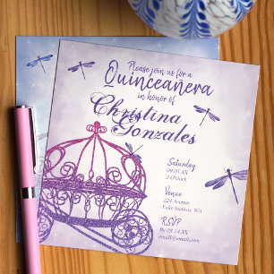 Invitation Carrières de Cheval Violet Quinceañera
