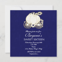 Invitation Carrosse Royal Bleu de Cendrillon Princ