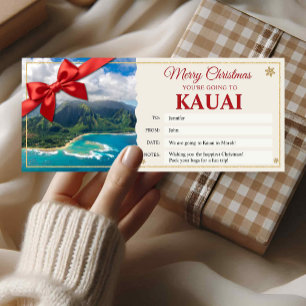 Invitation Carte-cadeau de révélation de voyage à Kauai Hawai
