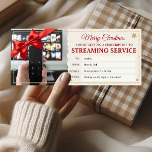 Invitation Carte-cadeau de service de streaming de Noël