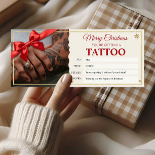 Invitation Carte-cadeau de tatouage pour homme pour Noël