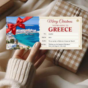 Invitation Carte-cadeau de voyage à Mykonos pour Noël