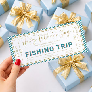 Invitation Carte-cadeau de voyage de pêche Aqua pour la fête