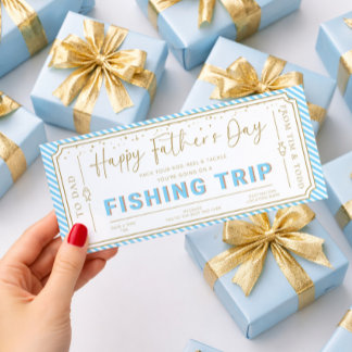 Invitation Carte-cadeau de voyage de pêche pour la fête des p