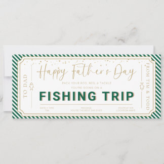 Invitation Carte-cadeau de voyage de pêche verte pour la fête