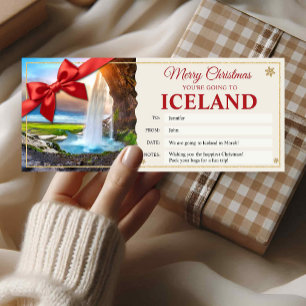 Invitation Carte-cadeau de voyage en Islande pour Noël