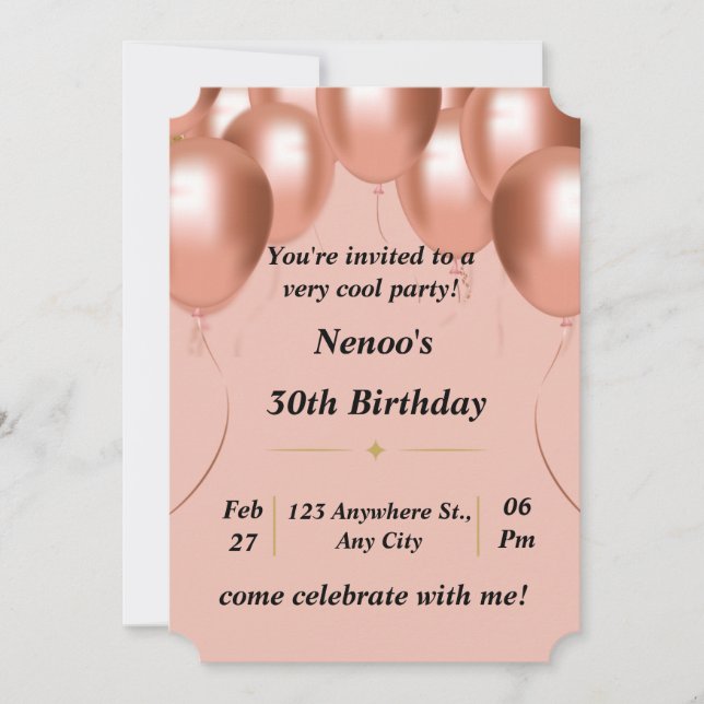 Invitation Carte d'anniversaire (Devant)