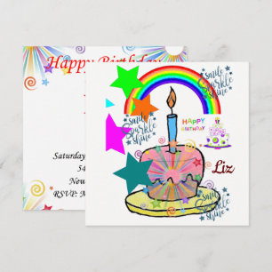 Invitation Carte d'anniversaire Arc-en-ciel