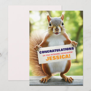 Invitation 🎓Carte de félicitations Bannière Écureuil