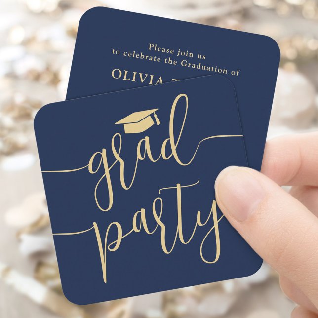 Invitation carte de fête de fin d'études mini Navy (Créateur téléchargé)