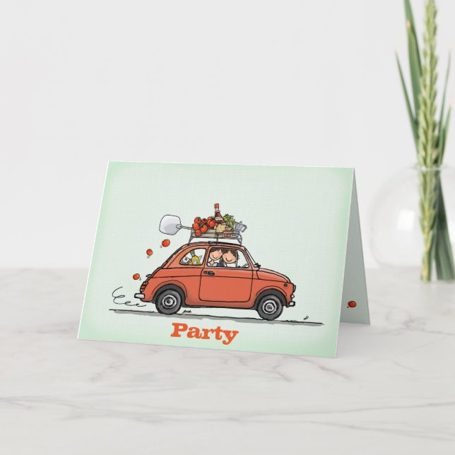 Invitation Carte de voeux Fiat Vintage 500 (Devant)