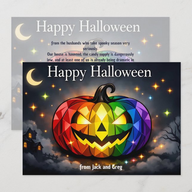 Invitation 🎃🌈Carte Halloween LGBT (Devant / Derrière)