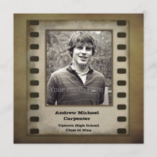 Invitation Carte photo Brown de Grunge Strip