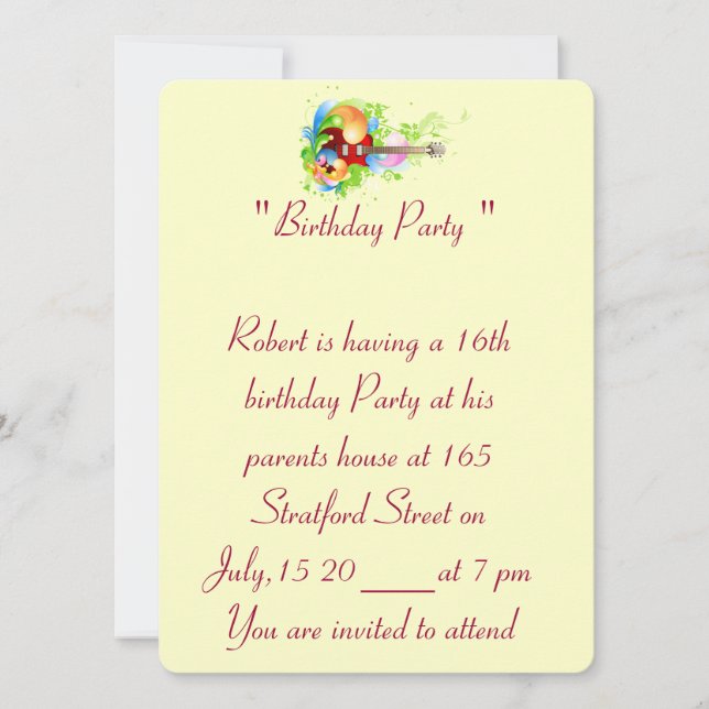 Invitation Carte photo du 16e anniversaire (Devant)