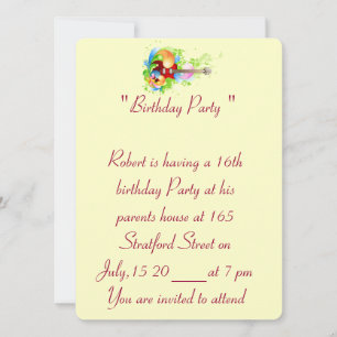 Invitation Carte photo du 16e anniversaire