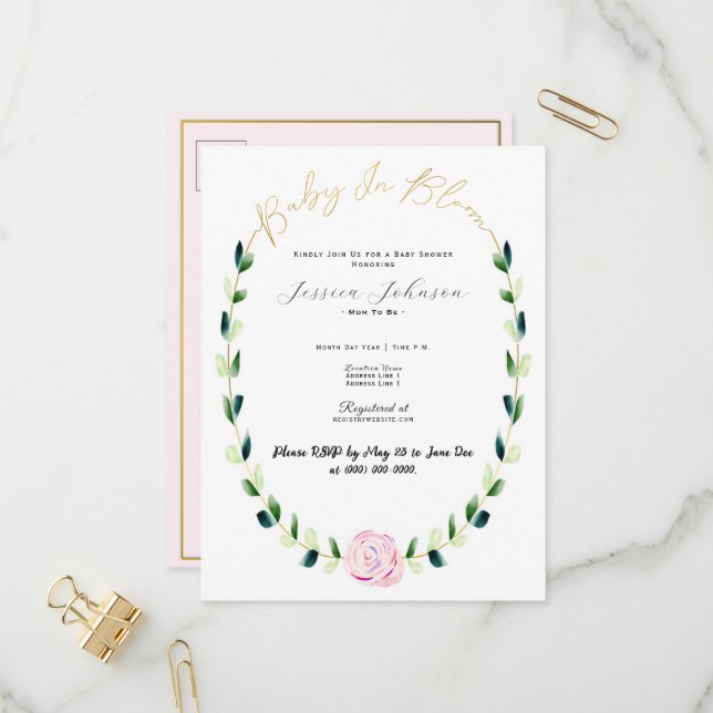 Invitation carte postale (Devant/Arrière en situation)