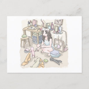 INVITATION CARTE POSTALE さ む ご に じ 作 業 机 の あ る 靴 下      