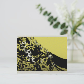 INVITATION CARTE POSTALE 蒔絵風ユキヤナギの招待状ポストカード