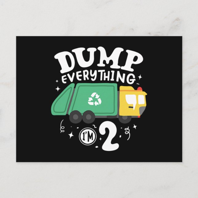 Invitation Carte Postale 04.Camion poubelle pour un fan de camions poubelle (Devant)