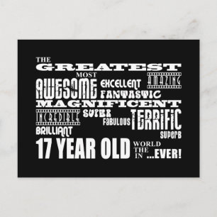 Invitation Carte Postale 17e Birthday Party Greatest Seventeen Year Old