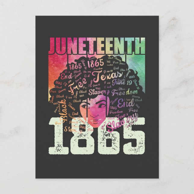 Invitation Carte Postale 1865 Liberté noire afro-américaine (Devant)