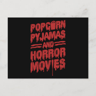Invitation Carte Postale 18.Pyjama au pop-corn de film d'horreur et films d