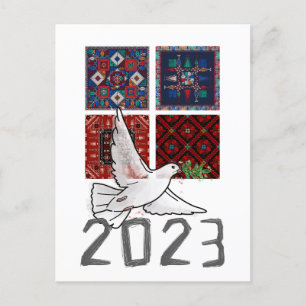 Invitation Carte Postale 2023 Année de Paix et de Justice- Bonne Année