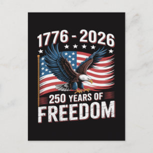 Invitation Carte Postale 250 Ans 1776 2026 250e 4 juillet