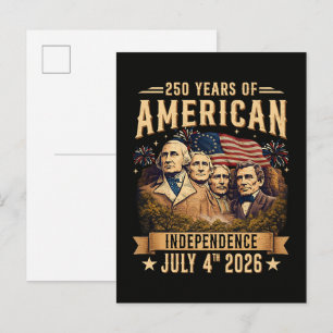 Invitation Carte Postale 250 Ans d'Indépendance Américaine