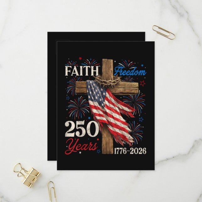 Invitation Carte Postale 250 Ans Foi et Liberté Chrétienne (Devant/Arrière en situation)