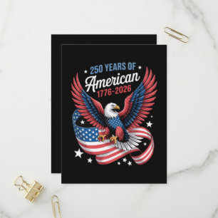 Invitation Carte Postale 250e anniversaire aigle patriotique États-Unis