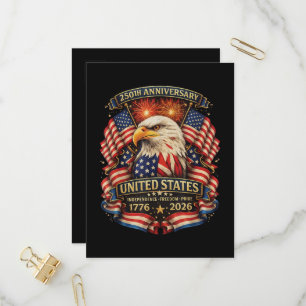 Invitation Carte Postale 250e anniversaire de l'indépendance des États-Unis