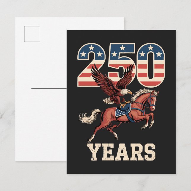 Invitation Carte Postale 250e anniversaire des États-Unis (Devant / Derrière)