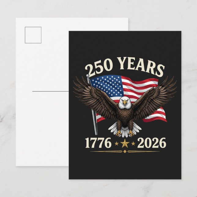 Invitation Carte Postale 250e anniversaire USA (Devant / Derrière)