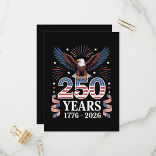 Invitation Carte Postale 250e anniversaire USA 1776 2026 Aigle patriotique
