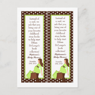 Invitation Carte Postale 2 Marques de livre Green Mod Maman Pois