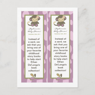 Invitation Carte Postale 2 Marques de livre Jacana Girl Jungle Zoo Animal