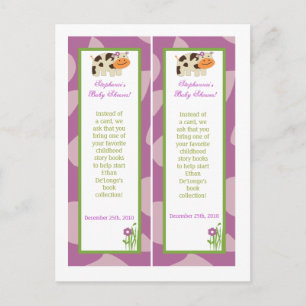 Invitation Carte Postale 2 Marques de livre Jucana Purple Animaux