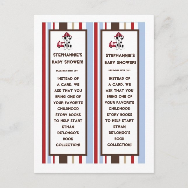 Invitation Carte Postale 2 marques de livre Nojo Fire Engine (Devant)