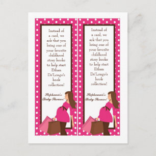 Invitation Carte Postale 2 Marques de livre Pink Mod Maman Pois