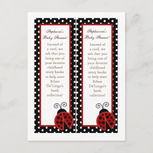 Invitation Carte Postale 2 marques de livre Red Ladybug