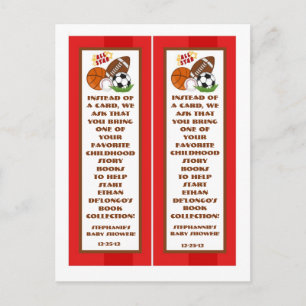 Invitation Carte Postale 2 Marques de livre Toutes les étoiles Rouge