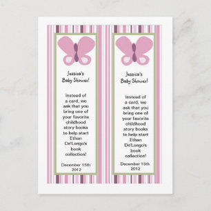 Invitation Carte Postale 2 papillon de prune de sucre Signet