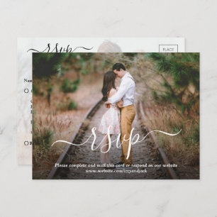 Invitation Carte Postale 2 Photo Mariage RSVP Repas Choix Chanson Demande