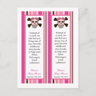 Invitation Carte Postale 2 Points de livre Fille Pink Punk Rock Crossbones 