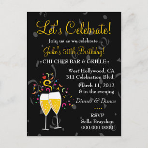 INVITATION CARTE POSTALE 311-FÊTE AU CHAMPAGNE